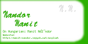 nandor manit business card